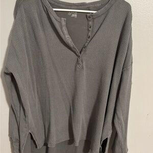 AERIE olive waffle knit sweater